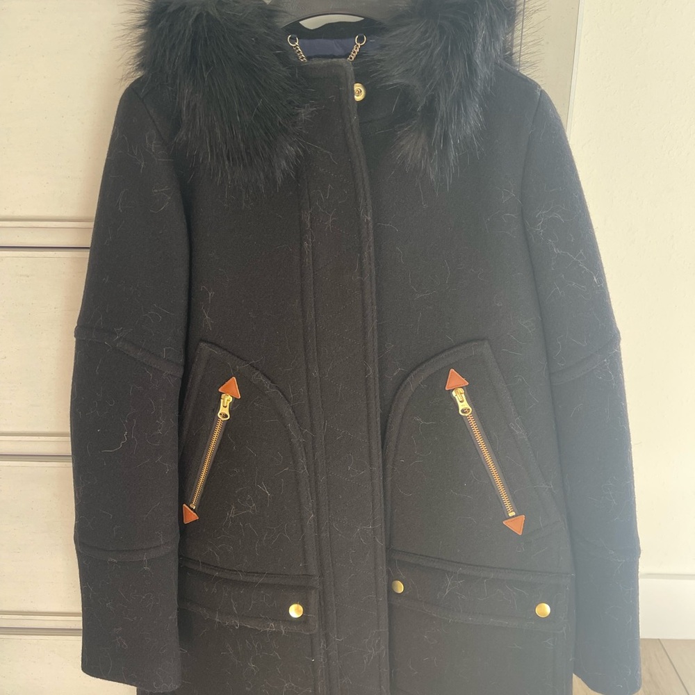 J.Crew Black Coat with Gold Accents